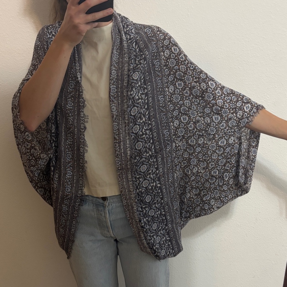 Floral Patterned cocoon, scarf Shawl wrap